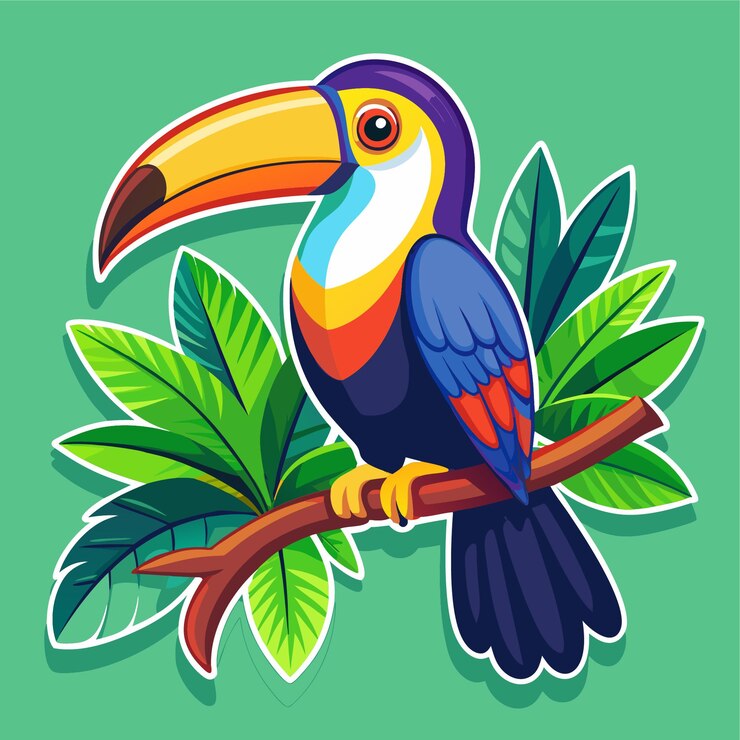 Vetor vector de adesivo de pássaro bonito
