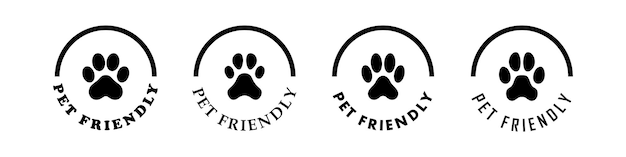 Vetor vector de adesivo ou etiqueta para animais de estimação isolado em flat style best pet friendly icon vector