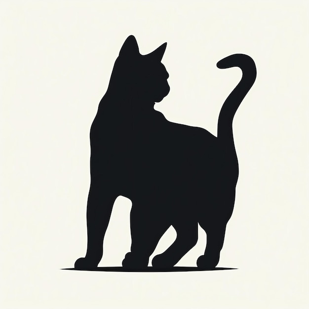 Vetor vector de animais gatos bonitos silhuetas e ícones de gatos