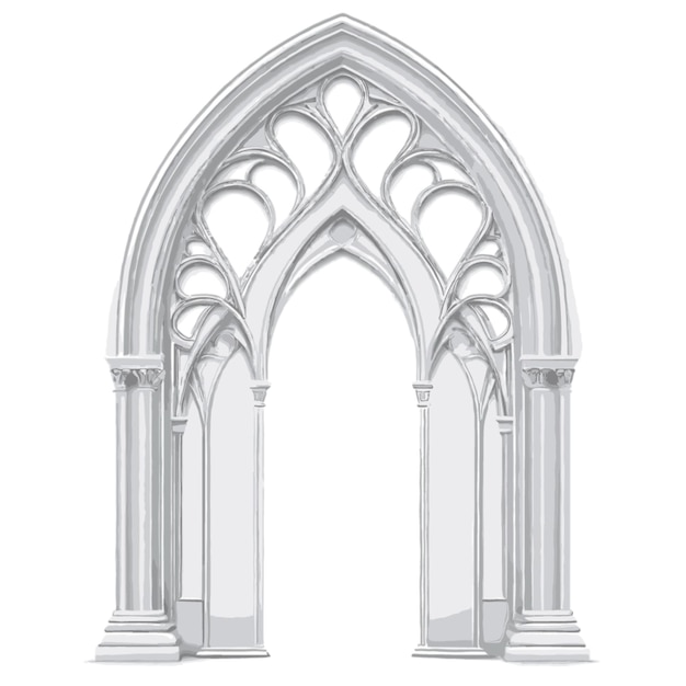 Vetor vector de arco gótico em fundo branco