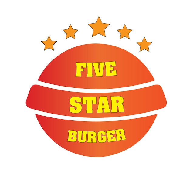 Vetor vector de arquivo de modelo de logotipo de burger de cinco estrelas