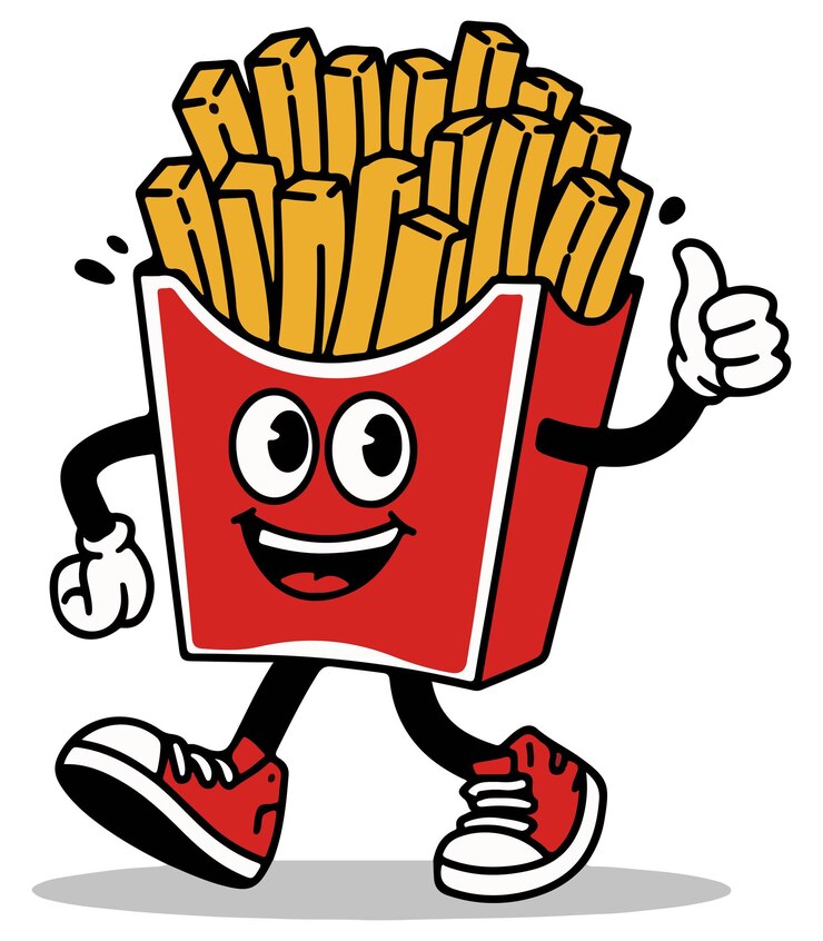 Vetor vector de batatas fritas de desenho animado
