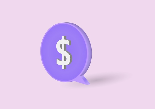 Vector de bate-papo em dólar 3D