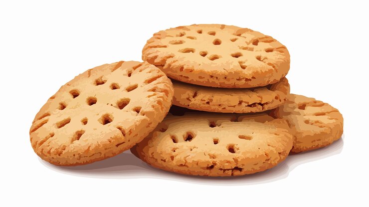 Vetor vector de biscoitos frescos isolados em fundo branco para projetos de design visual