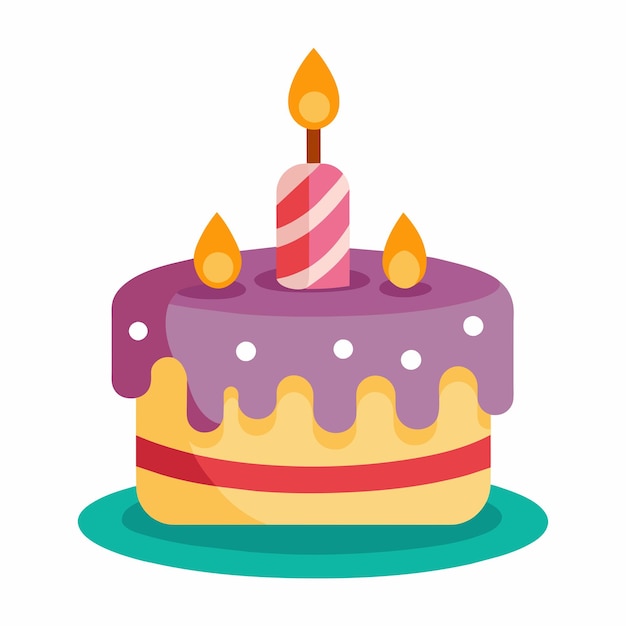 Vector de bolo de aniversário mínimo fundo branco 8