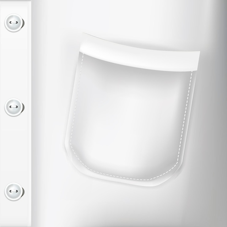 Vetor vector de bolso uniforme branco 3d realista e detalhado