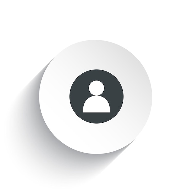 Vetor vector de botão de ícone de pessoa de contato isolado em fundo branco