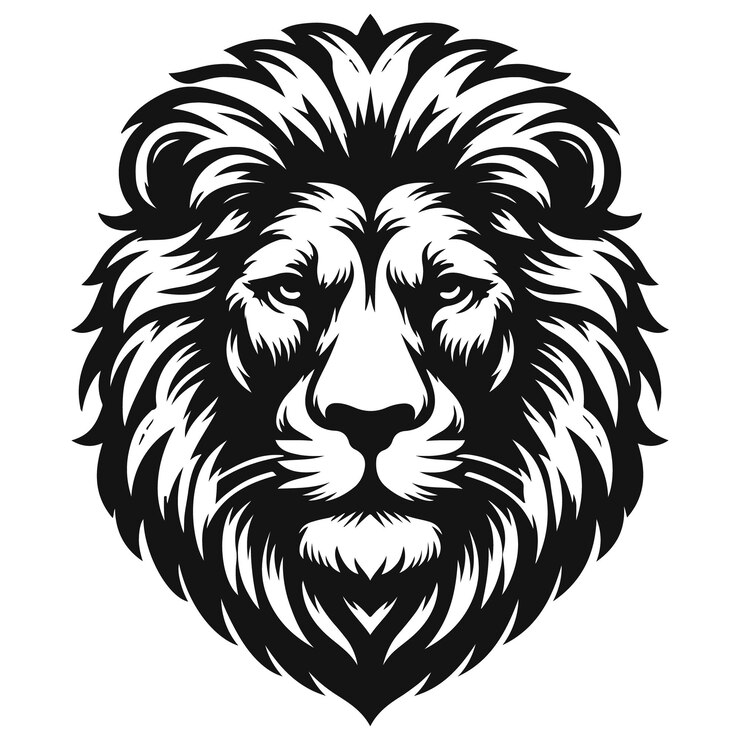 Vetor vector de cabeça de leão negra