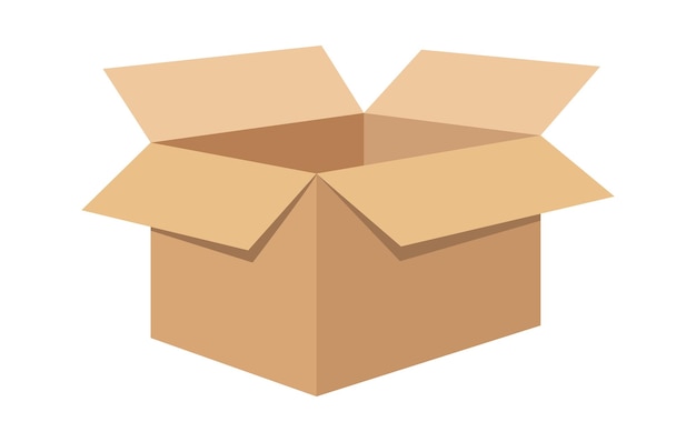 Vector de caixa de papelão aberta
