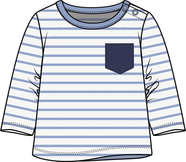 Vetor vector de camiseta para infantis meninos com bolso bolso