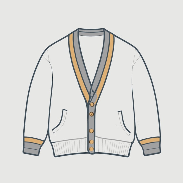 Vetor vector de cardigan sobre um fundo branco