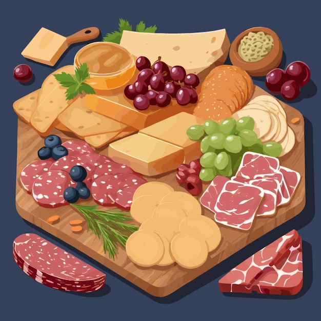 Vetor vector de charcuterie em um fundo