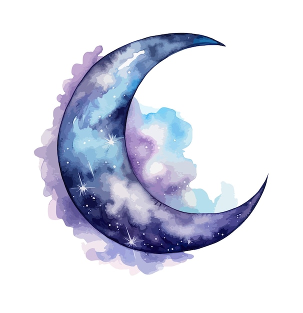 Vector de clipart de aquarela da lua