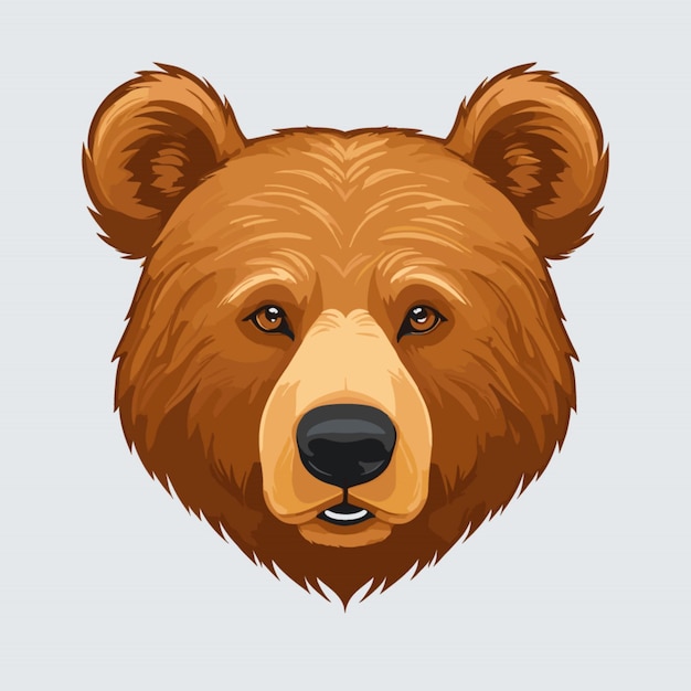 Vetor vector de clipart de cabeça de urso em um fundo branco