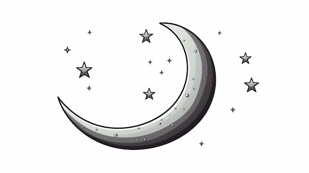 Vector de clipart de lua crescente