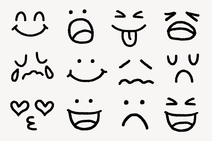 Vetor vector de conjunto de autocolantes de emoticons bonitos