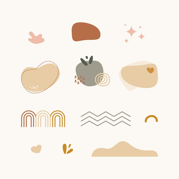 Vector de conjunto de design de elementos estéticos
