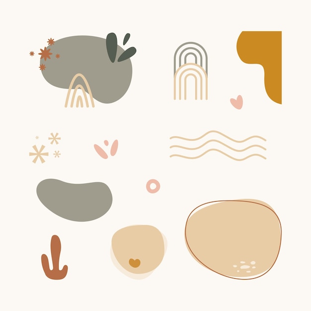 Vector de conjunto de design de elementos estéticos