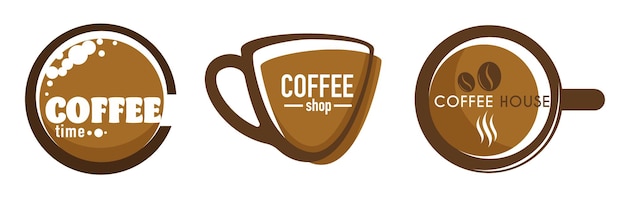 Vector de conjunto de logotipos contemporâneos de café