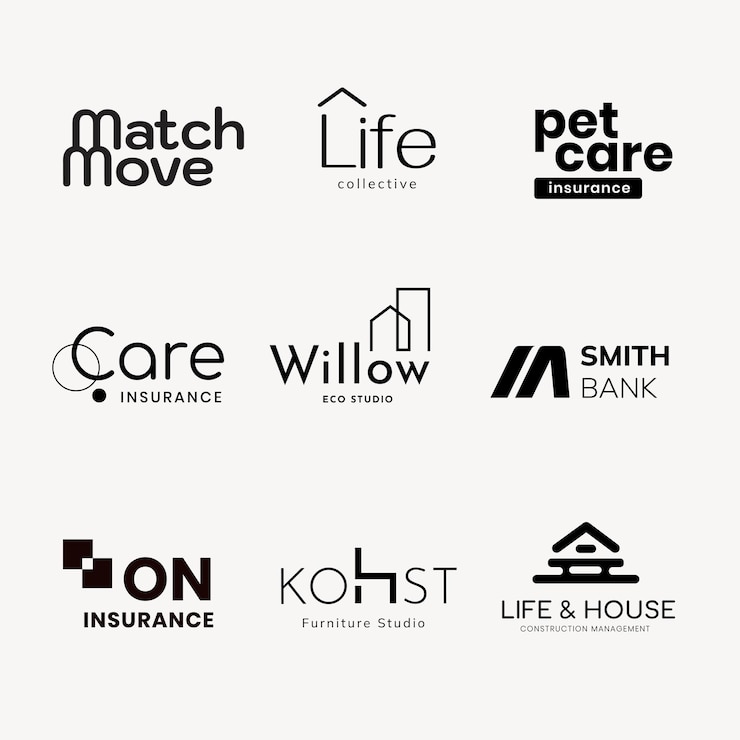 Vetor vector de conjunto de modelos editáveis de logotipos comerciais