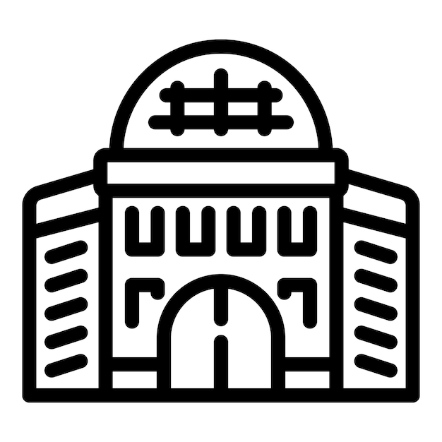 Vector de contorno de ícone da igreja da cidade de tel aviv