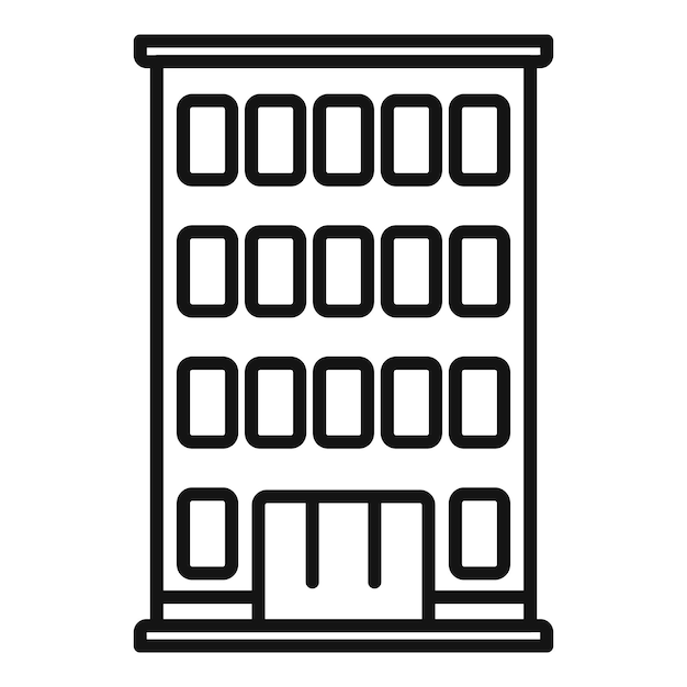 Vector de contorno de ícone de edifício imobiliário Área da cidade de construção