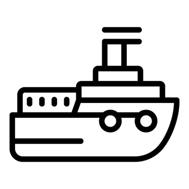 Vector de contorno de ícone de navio de guerra navio de guerra marítimo
