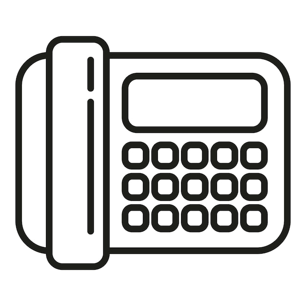 Vector de contorno de ícone de telefone de escritório inteligente Equipamento de controle remoto de dados