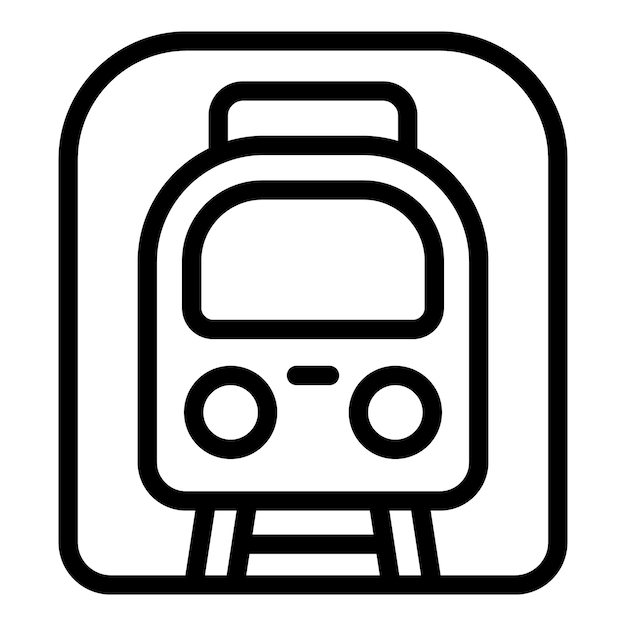 Vetor vector de contorno de ícone de túnel ferroviário transporte de mercadorias por locomotiva