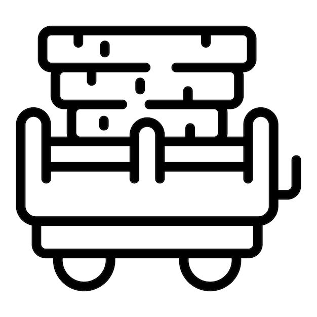 Vetor vector de contorno de ícone de vagão de mercadorias comerciais