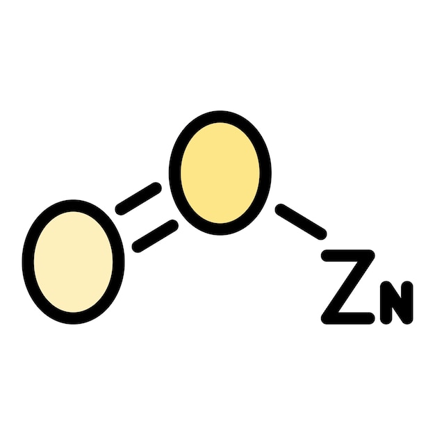 Vetor vector de contorno de ícone químico de zinco tablet rica em vitaminas cor plana de alimentos