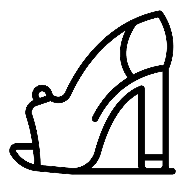 Vetor vector de contorno de ícones de sapatos de salto feminino