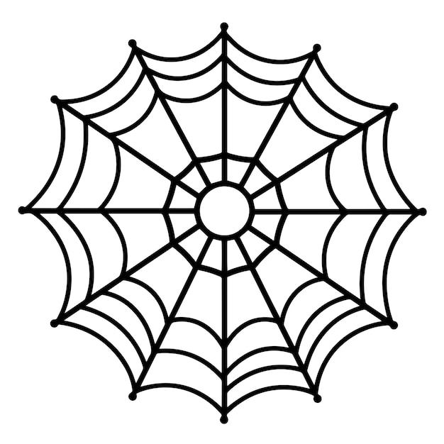 Vetor vector de contorno de teia de aranha assustador ideal para halloween e projetos temáticos assustadores