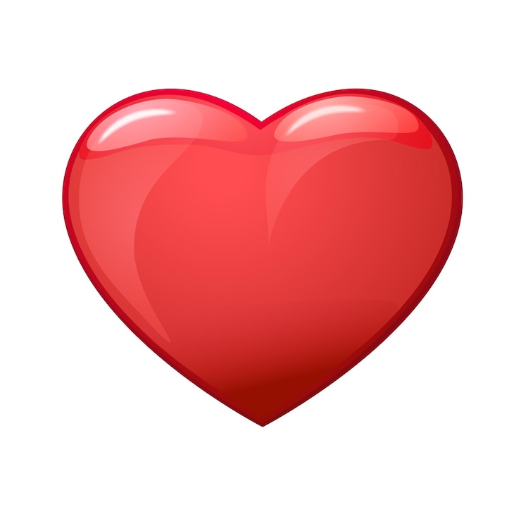 Vetor vector de coração vermelho realista de são valentim