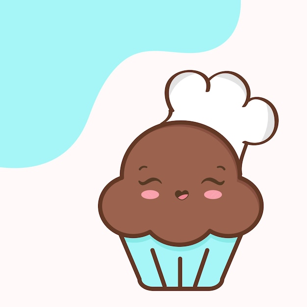 Vetor vector de cupcake de design de logotipo bonito