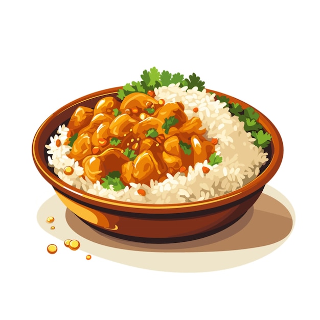 Vector de curry em fundo branco