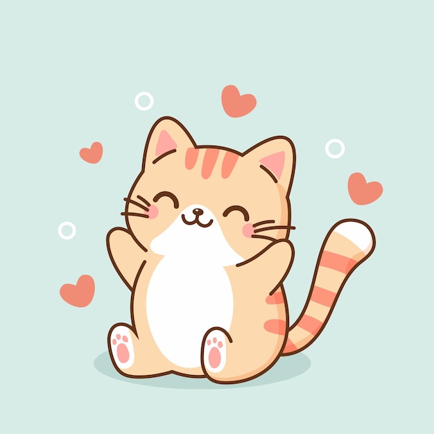 Vetor vector de cute cat kawaii