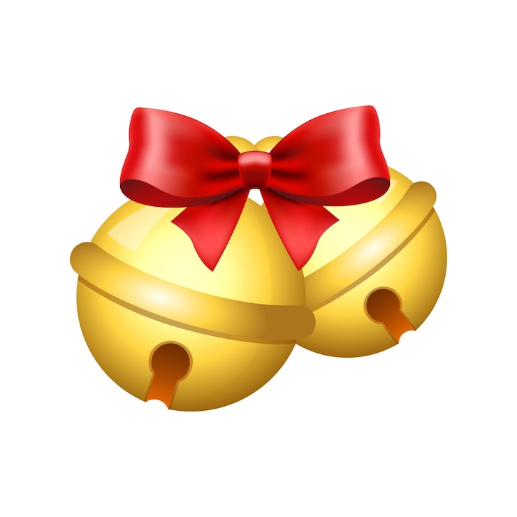 Vetor vector de decoração de natal de jingle bell realista