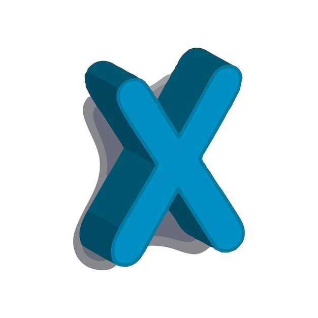 Vector de desenho 3D da letra X