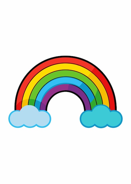 Vector de desenho animado Arco-íris em fundo branco