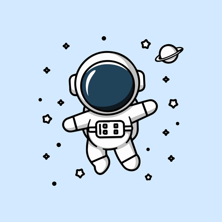Vetor vector de desenho animado cute astronot 3