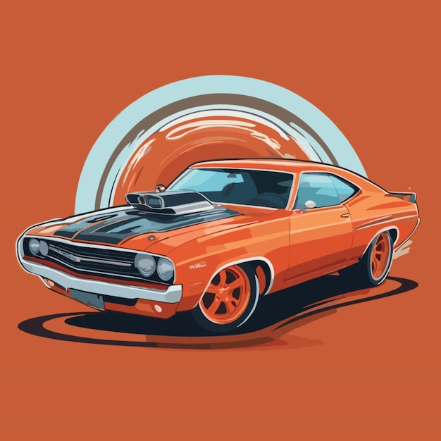 Vector de desenho animado de carro muscular