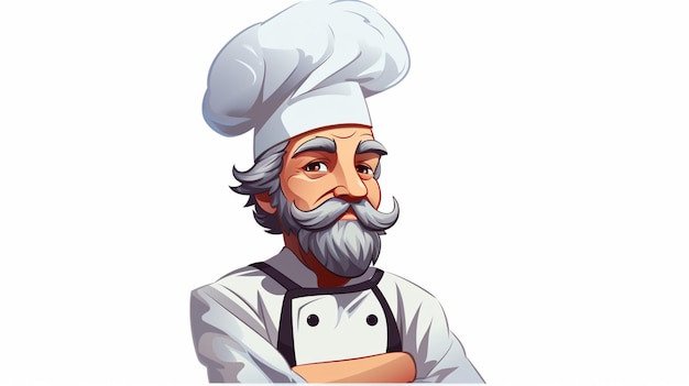 Vetor vector de desenho animado de chef em fundo branco