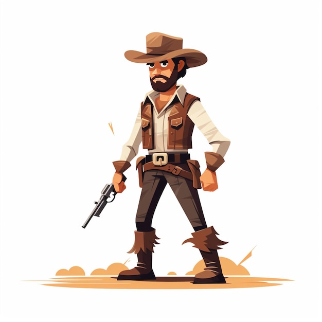 Vetor vector de desenho animado de cowboy