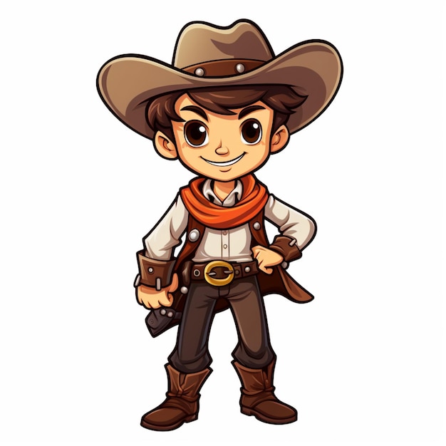 Vetor vector de desenho animado de cowboy