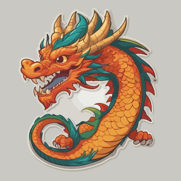 Vetor vector de desenho animado de dragão chinês