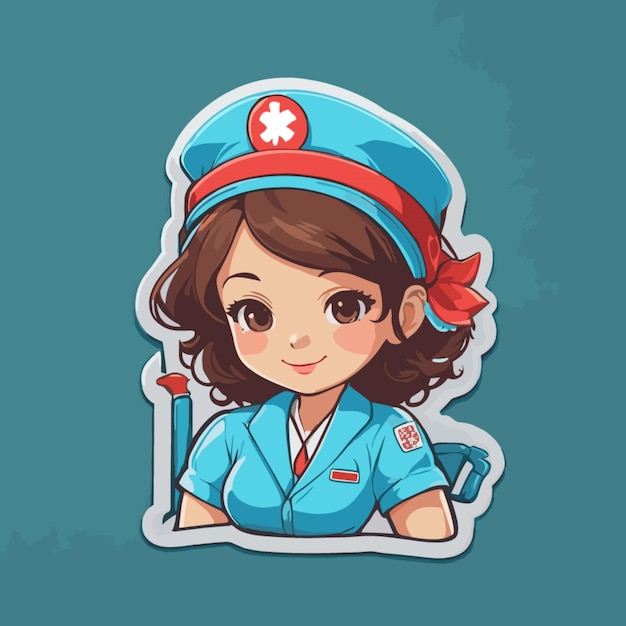Vetor vector de desenho animado de enfermeira