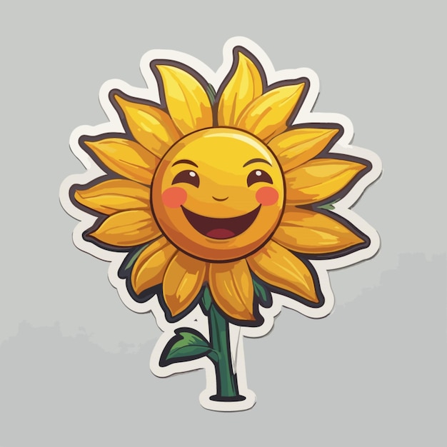 Vetor vector de desenho animado de flor de sol