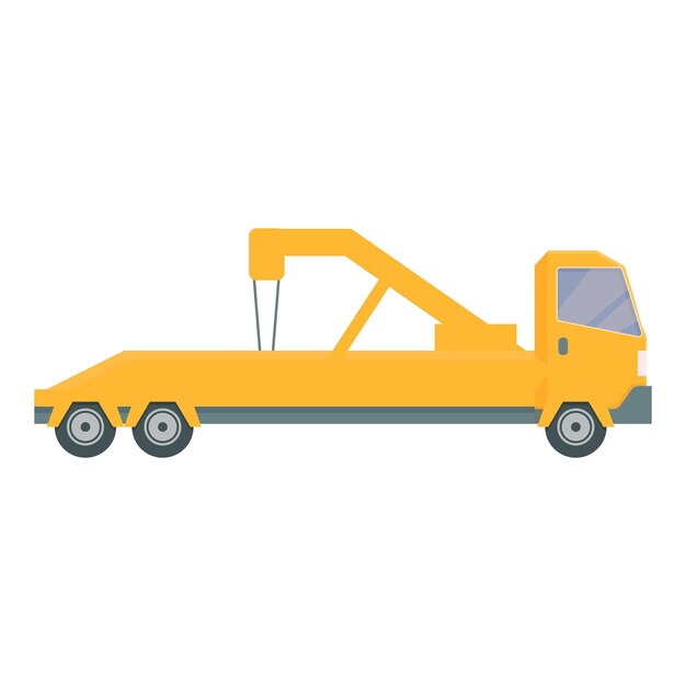 Vector de desenho animado de ícone de caminhão de reboque de estrada danos de seguro de automóvel serviço de recuperação de automóveis