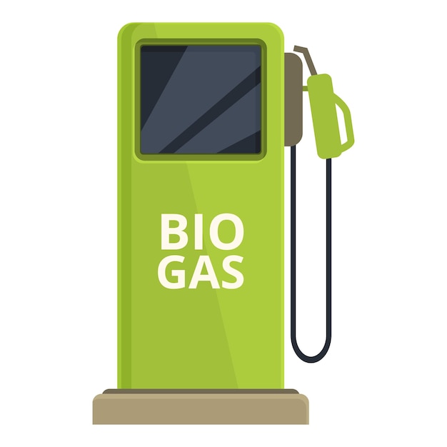 Vetor vector de desenho animado de ícone de estação de gasolina bio energia ecológica natural